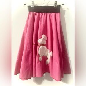 Child/Youth Pink Cotton Handmade 1950s Style Poodle Skirt
